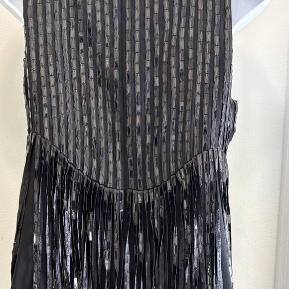 Alice & Olivia black silk sleeveless cocktail dress Sz M - Picture 5 of 12